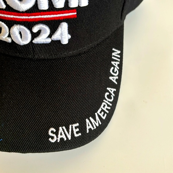 New black Donald 2024 Trump Rally Hat Save America Again Baseball Cap Flag Rim - Picture 4 of 7